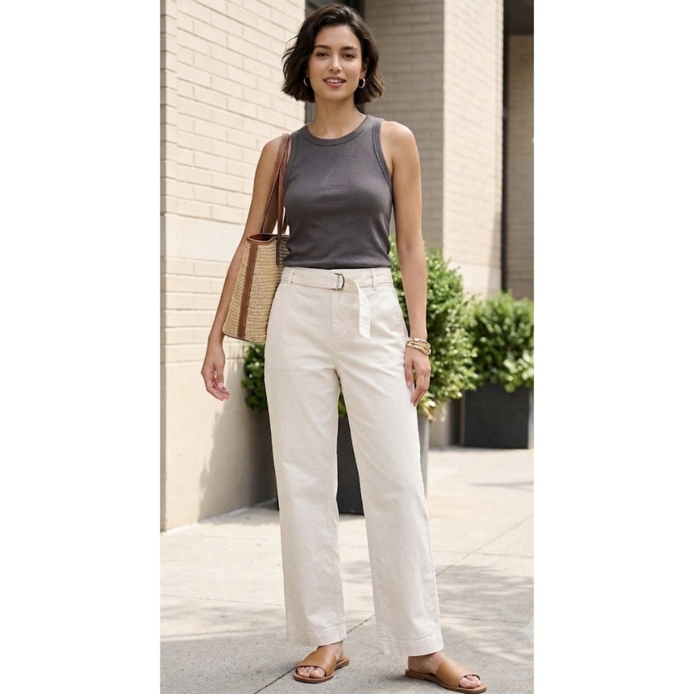 Banana Republic Women's Authentic Chino High Rise Pants Stone Washed Size 16